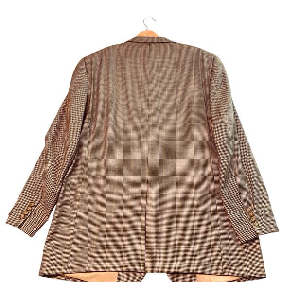 Roundtree & Yorke Dillards Houndstooth Blazer Sports Coat 44L Wool & Silk Blend - Picture 2 of 10